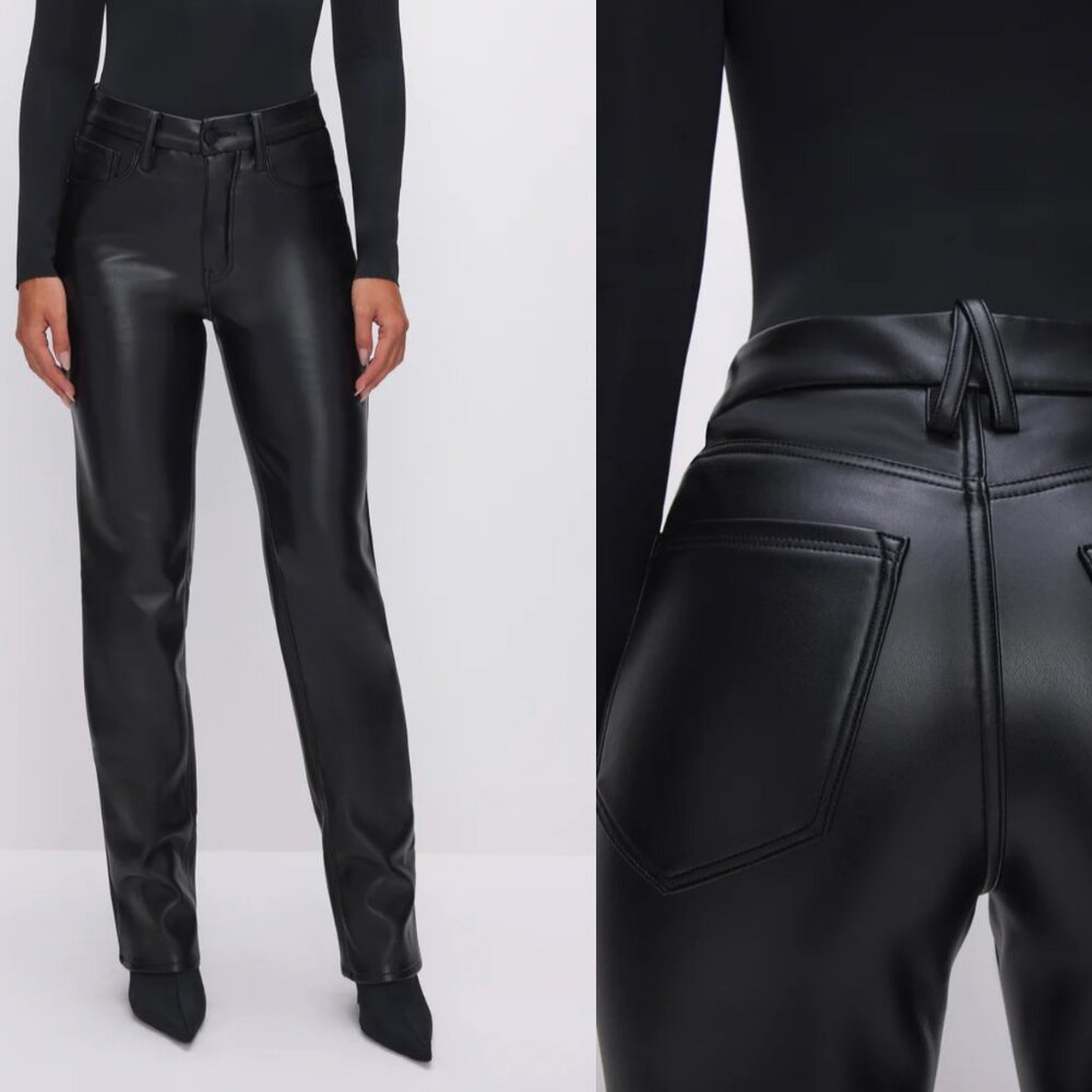 Good American Good Icon Faux Leather Pants